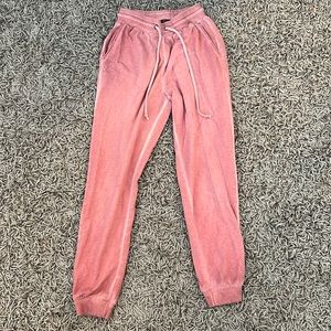 Pink sweatpants, no holes, no stains, worn a few times.